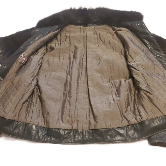 Vintage Retro Mink Fur & Leather Jacket / Waistcoat – Removable Sleeves - Picture 5 of 16